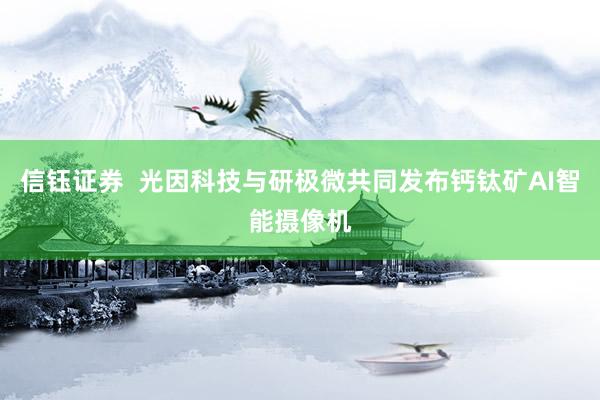 信钰证券  光因科技与研极微共同发布钙钛矿AI智能摄像机