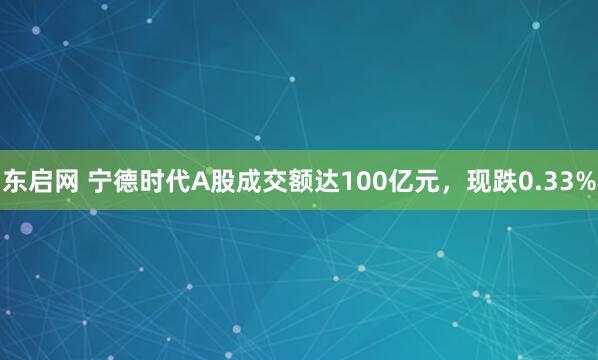 东启网 宁德时代A股成交额达100亿元，现跌0.33%